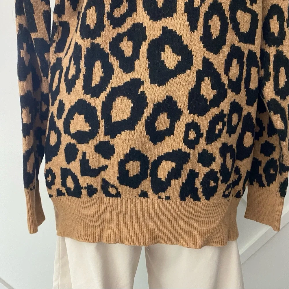 Aritzia Sunday Best Sylvia Alpaca Wool Blend Leopard Print Oversized Cardigan -S - Picture 9 of 15